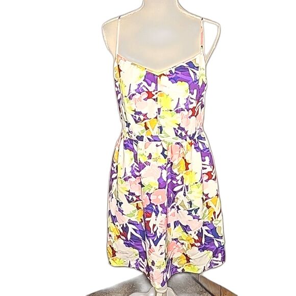 Dress by J. Crew Floral Fully Lined Back Zip Multicolor Size 14 - Picture 1 of 6